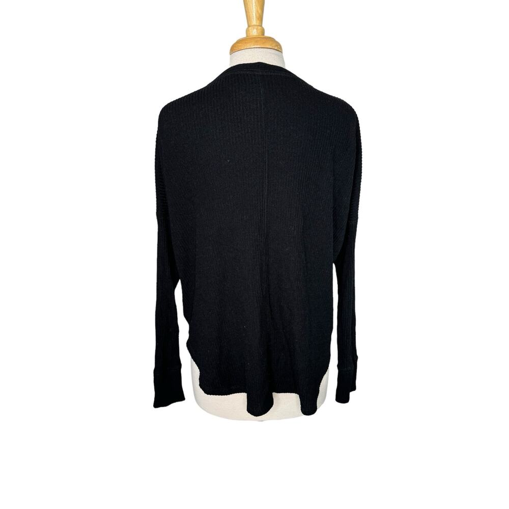 ABERCROMBIE & FITCH Black Rib Knit Grandpa Cardigan Sweater Size Small Womens - Picture 3 of 9